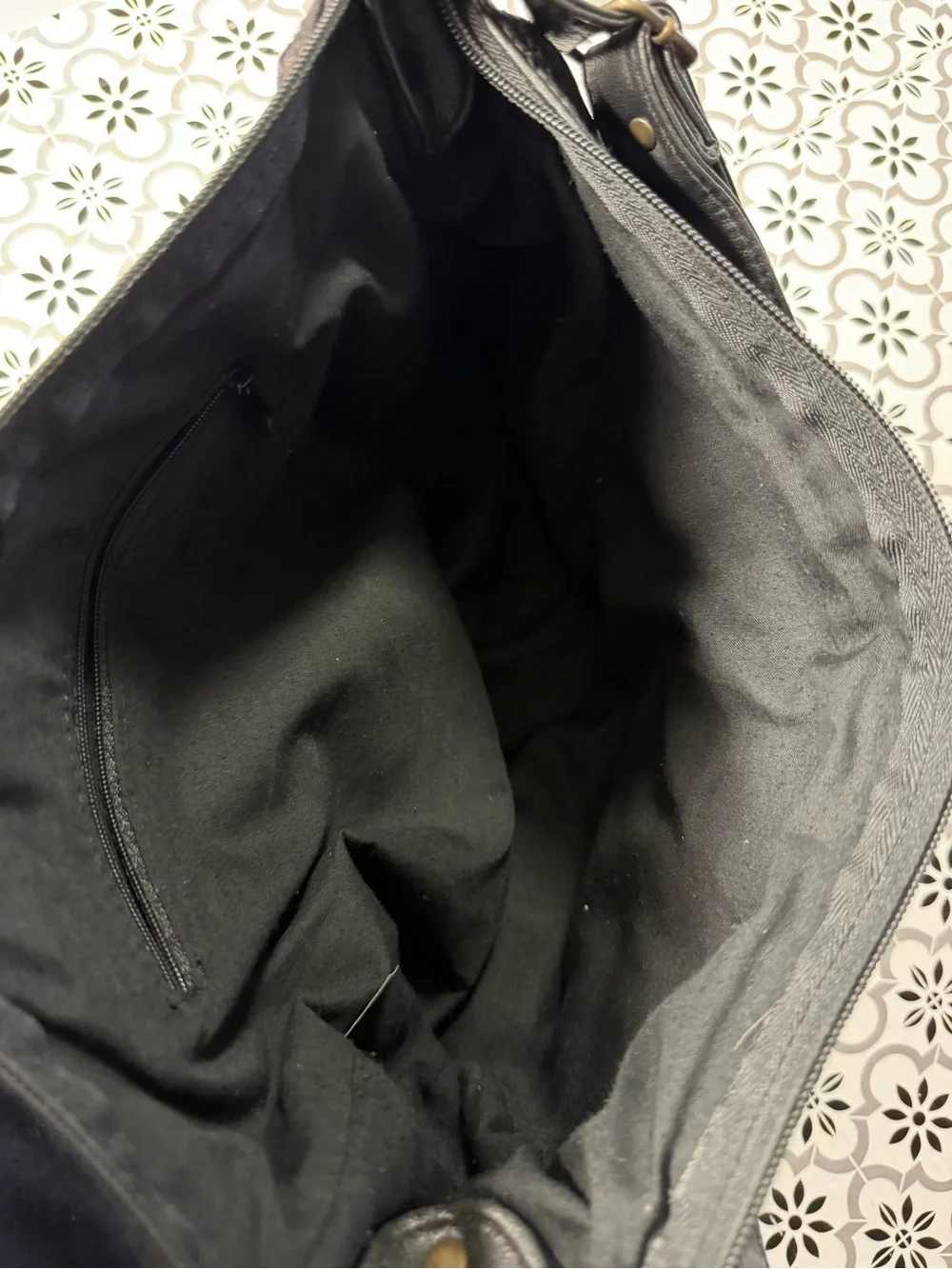 Black Leather Crossbody Bag- Classic Everyday Carry